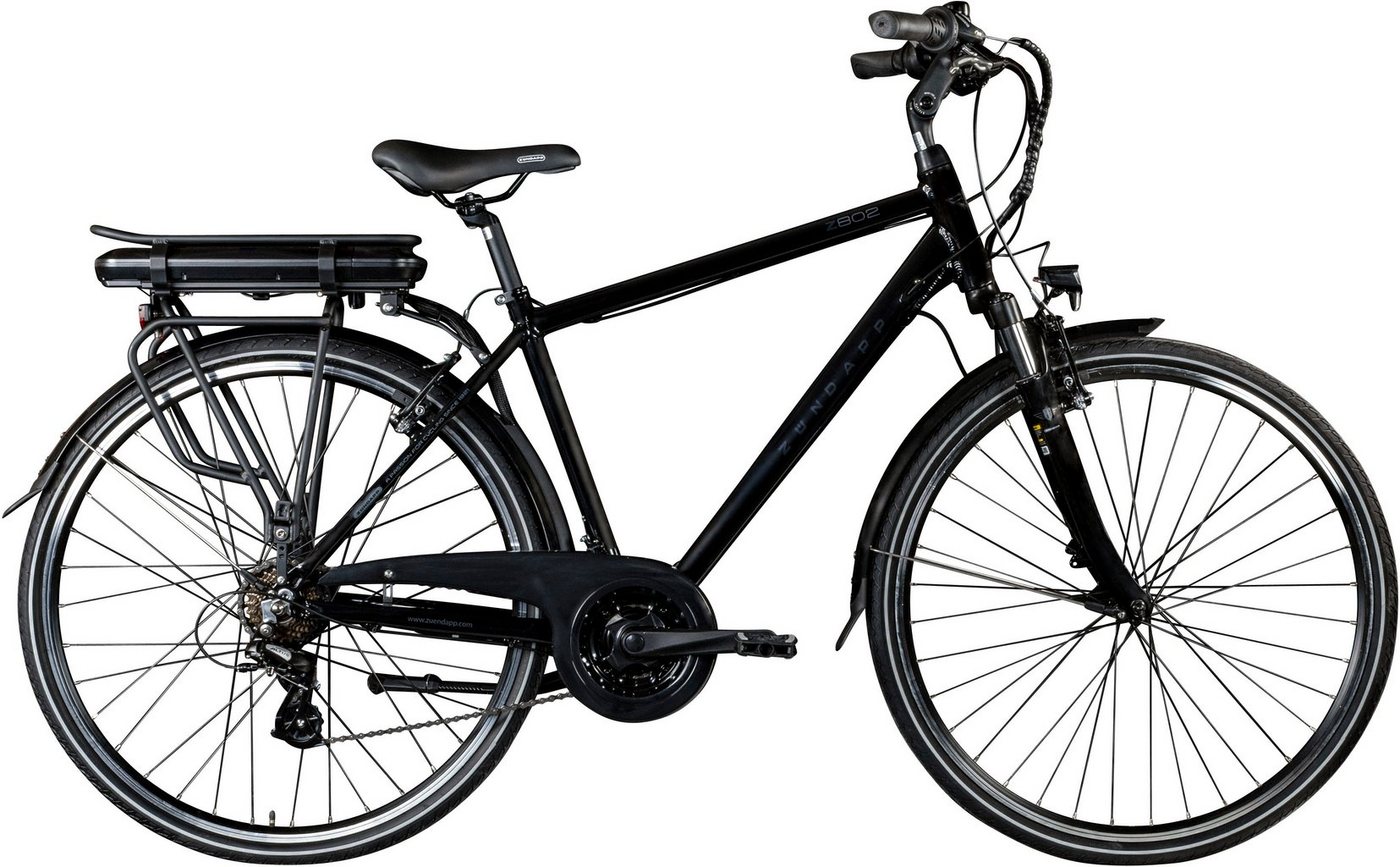 Zündapp E-Bike Z802 Herren, 21 Gang Shimano Altus RD-M310 Schaltwerk, Kettenschaltung, Heckmotor, 374 Wh Akku von Zündapp