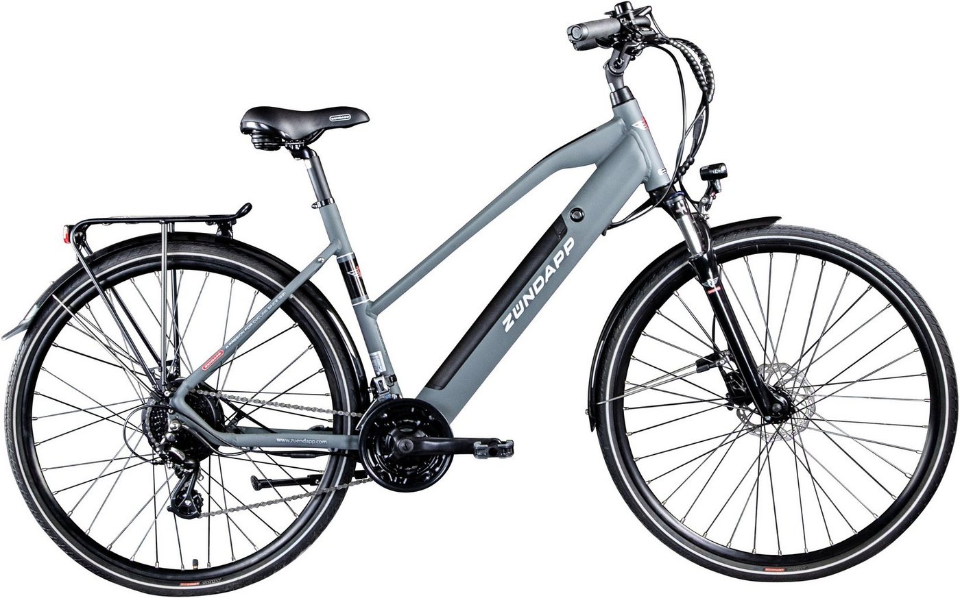 Zündapp E-Bike Z810, 24 Gang Shimano Altus RD-M310 Schaltwerk, Kettenschaltung, Heckmotor, 417,6 Wh Akku von Zündapp