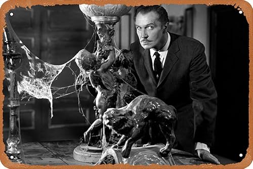 House on Haunted Hill, Vincent Price, 1959 8 x 12 Filmposter Vintage Zinn Metall Logo Dekoration Kunst Wanddekoration Home Courtyard Logo Bar Hotel Cafe Bar Restaurant Country Farm von Zuhhgii