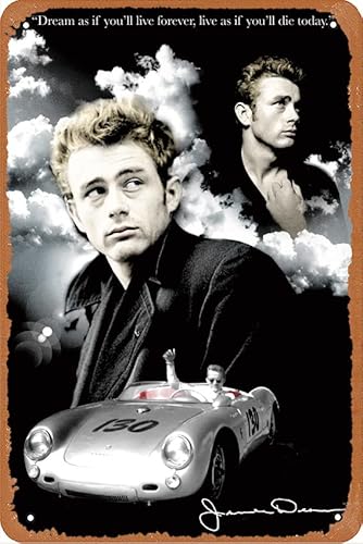 James Dean Poster – Wolken Vintage Metall-Blechschild, Wanddekoration für Bars, Kaffeebar, Heim-Wanddekoration, 30,5 x 20,3 cm von Zuhhgii