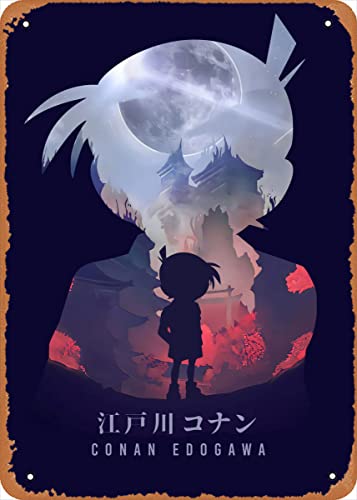 Zuhhgii Anime Metallposter Anime Minimalistische Figur Poster Metall Blechschild Detektiv Conan Anime Wandkunst Dekor Blechschild - 20,3 x 30,5 cm von Zuhhgii