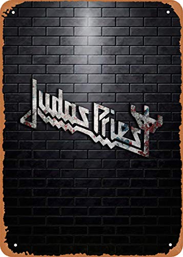 Zuhhgii Band Logo Judas Priest Plakette Poster Metall Blechschild Retro Vintage 8x12 Zoll Wanddekoration von Zuhhgii
