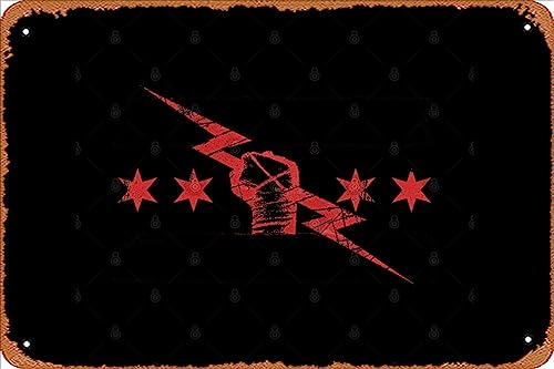 Zuhhgii Retro Blechschild BITW Flagge (CM Punk) (Pro Wrestling) Vintage Lustige Neuheit Metallschilder Männerhöhle Humorvolle Schilder Filme Musik Bar Kunst Poster Retro Druck Wanddekoration Garage von Zuhhgii