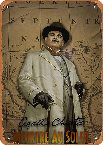 Zuhhgii Vintage Metallposter – Film Hercule Poirot Blechschild, 30,5 x 20,3 cm, geeignet für Wanddekoration von Bar, Café, Garage, Man Cave von Zuhhgii