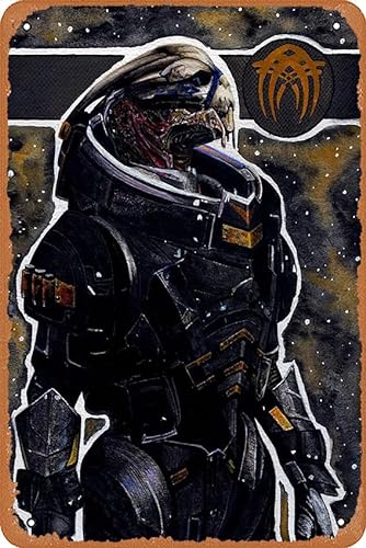 Zuhhgii Wanddekor-Schild – Mass Effect Garrus Poster – 20,3 x 30,5 cm, Vintage-Look, Metallschild, Bar, Man Cave, Kunstdekoration von Zuhhgii