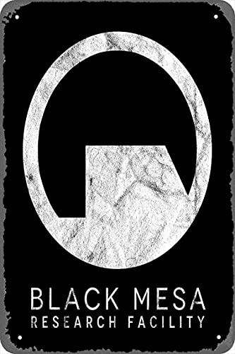 Zuhhgii Wanddekor-Schild – schwarzes Mesa Research Facility Logo inspiriert von Half Life Poster – 20,3 x 30,5 cm Vintage-Look Metallschild Bar Man Cave Art Dekoration von Zuhhgii