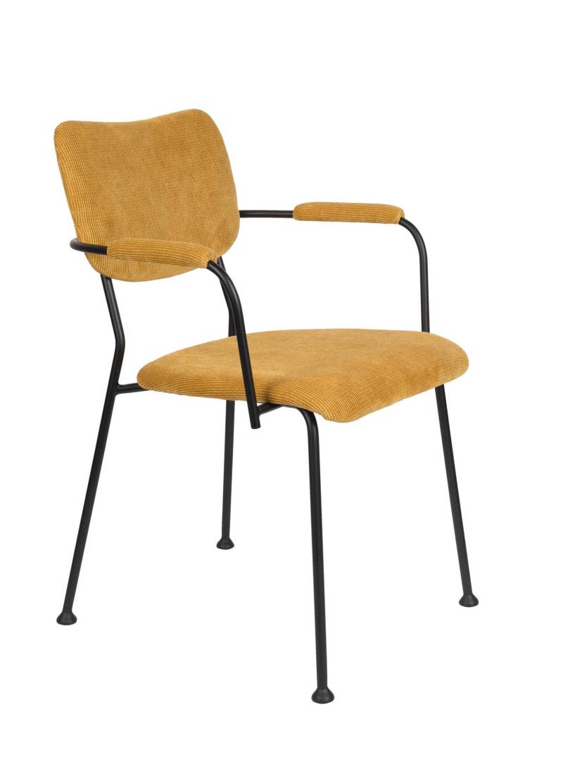 ZUIVER Armlehnstuhl BENSON OCHRE mit trendigen Cordstoff von Zuiver