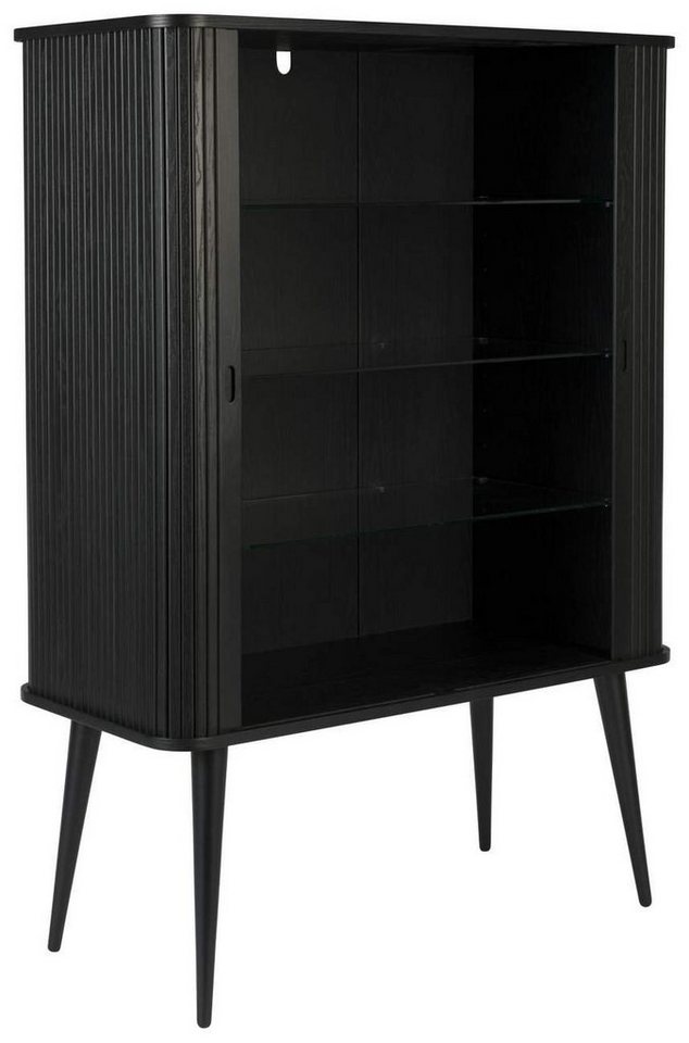 Zuiver Kommode Schrank Kommode BARBIER Schwarz von ZUIVER mit Rollo Schiebetüren von Zuiver