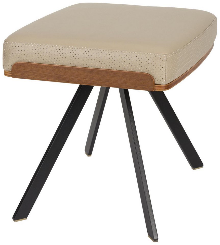 Zuiver Loungesessel Hocker Frie Eleganter Hocker in Lederoptik & Walnussfurnier Zuiver Loungesessel Hocker Frie Eleganter Hocker in Lederoptik & Walnussfurnier von Zuiver