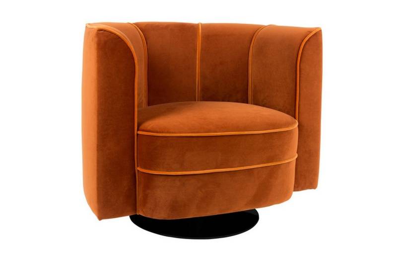 daslagerhaus living Loungesessel Lounge Drehsessel Flower Samt rostrot von daslagerhaus living