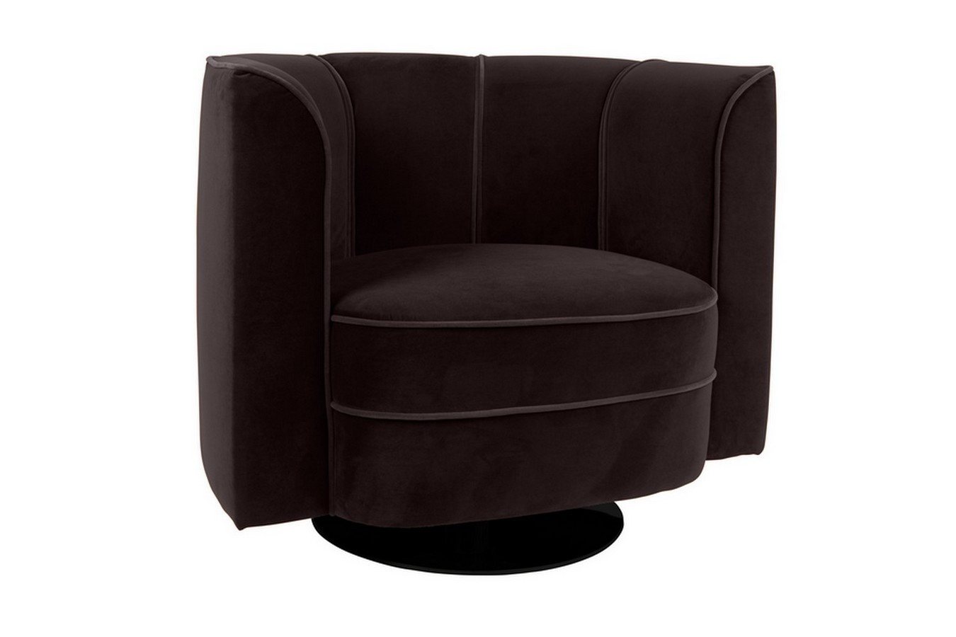 Zuiver Loungesessel Lounge Drehsessel Flower Samt schwarz von Zuiver