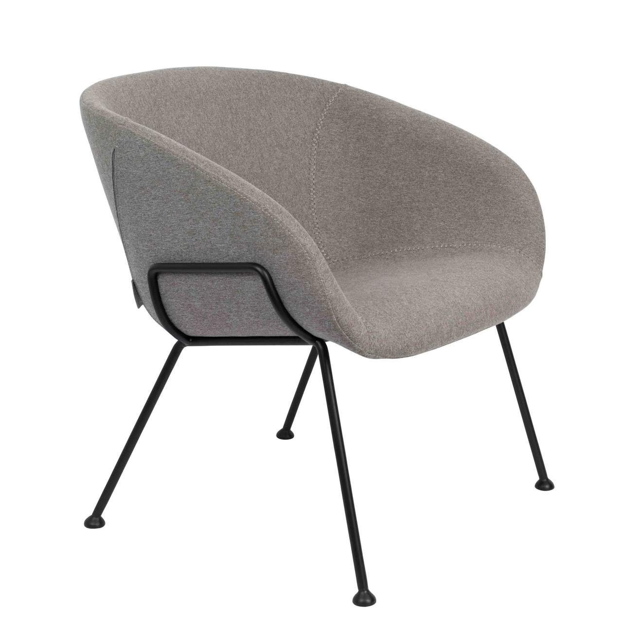 Zuiver Loungesessel Lounge Sessel FESTON Filzoptik Grau von ZUIVER von Zuiver