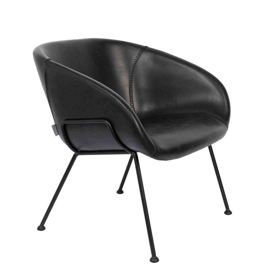 Zuiver Loungesessel Lounge Sessel FESTON Kunstleder Schwarz von ZUIVER von Zuiver