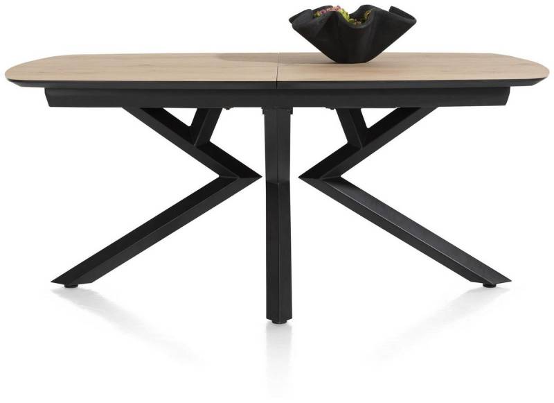 Zuiver Wandregaltisch XOOON Ausziehtisch Masura 180 x 240 x 110 cm Eiche Schwarz Tisch (Esszimmertisch, Esszimmertisch), Kreuzmetallgestell von Zuiver