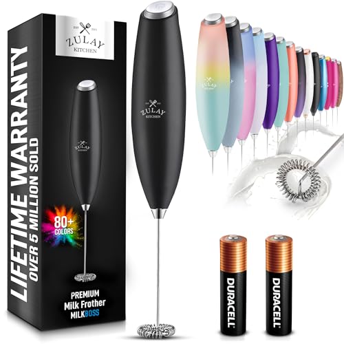 Zulay Kitchen Milchaufschäumer Zauberstab, Getränkemixer, langlebiger Hand-Milchaufschäumer, elektrischer Schneebesen, leicht zu reinigender, elektrischer, Batterien nicht enthalten von Zulay Kitchen