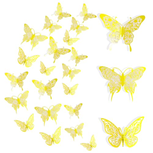 Zulbceo 36 Stück 3D Schmetterlinge Deko Schmetterling Wanddeko Butterfly Wandsticke Wohnzimmer Kinder-zimmer Mädchen Küche Fenster Möbel Hochzeit Party Wand-Tisch-Deko Geschenke von Zulbceo