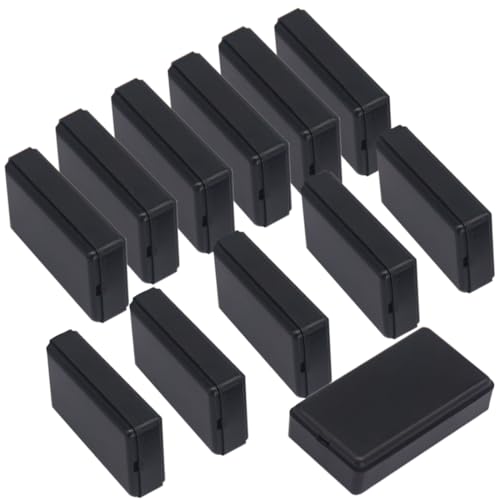 Zulkit 12 Stück Projektboxen ABS-Kunststoff Elektrische Projektkoffer Stromabzweigdose Schwarz 50 x 28 x 15 mm von Zulkit