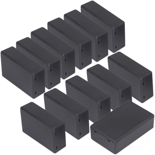 Zulkit 12 Stück Projektboxen ABS-Kunststoff Elektrische Projektkoffer Stromabzweigdose Schwarz 80 x 50 x 26 mm von Zulkit