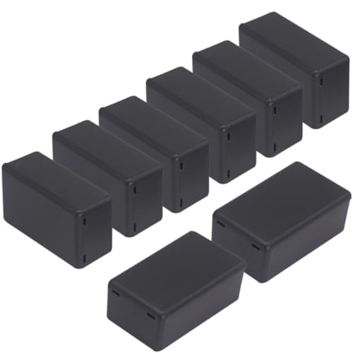 Zulkit 8 Stück Projektboxen ABS-Kunststoff Elektrische Projektkoffer Stromabzweigdose Schwarz 61 x 36 x 25 mm von Zulkit