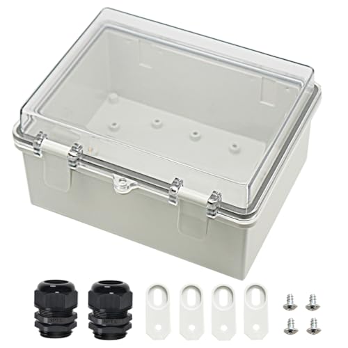 Zulkit Abzweigdose ABS Kunststoff Staubdicht Wasserdicht IP65 Elektrische Boxen Scharnier Shell Outdoor Universal Projekt Gehäuse Klar Abdeckung mit 2 Kabelverschraubungen 8.7 x 6.7 x 4.3 Zoll Zulkit Abzweigdose ABS Kunststoff Staubdicht Wasserdicht IP65 Elektrische Boxen Scharnier Shell Outdoor Universal Projekt Gehäuse Klar Abdeckung mit 2 Kabelverschraubungen 8.7 x 6.7 x 4.3 Zoll von Zulkit
