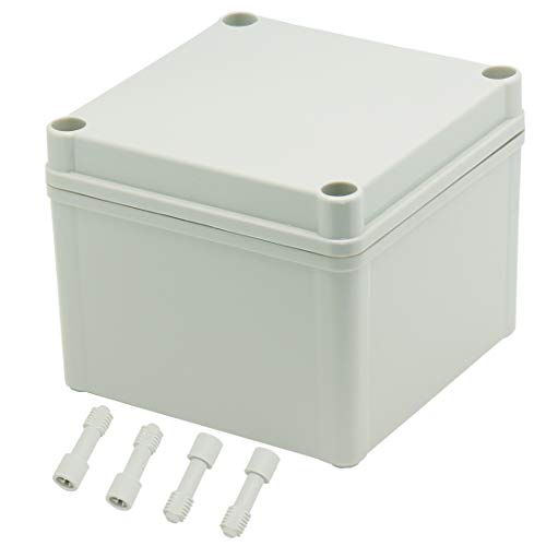 Zulkit Abzweigdose ABS Kunststoff staubdicht wasserdicht IP67 Abzweigdosen Universal Elektroprojekt Gehäuse Langlebig DIY Elektronische Projektbox Grau 4.92 * 4.92 * 3.94 Zoll (125 * 125 * 100mm) von Zulkit