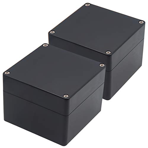 Zulkit Wasserdichter Kunststoff Projekt-Box ABS IP65 Elektrische Abzweigdose Gehäuse schwarz 4.7" x 4.7" x 3.5"(Pack of 2) schwarz von Zulkit