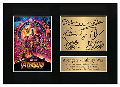 Avengers Infinity War Filmposter Robert Downey Jr Chris Evans Chris Hemsworth Cast signiert | Autogramm A4 gedruckt Foto Reproduktion Druck Bild Display Nr. 51 von Zulu Image