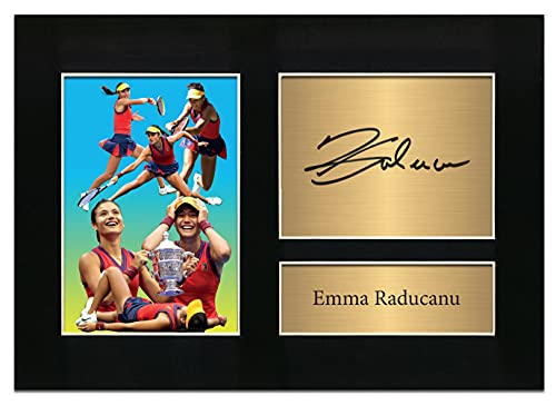 Emma Raducanu Tennis US Open Champion signiertes A4 gedrucktes Autogramm Foto Reproduktion Druck Bild Display Nr. 56 von Zulu Image