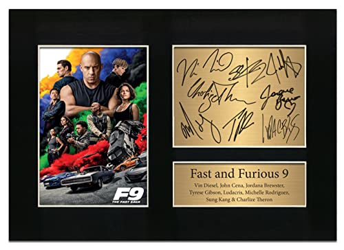 Zulu Image Fast & Furious 9 Movie Cast signiert | Autogramm A4 gedruckt Foto Reproduktion Druck Bild Display Nr. 64 schwarz von Zulu Image