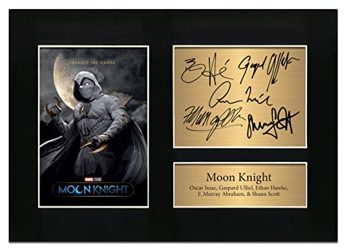 Moon Knight Season 1 / Oscar Isaac / Marvel Cast Signiertes Memorabilia A4 gedrucktes Autogramm Foto Reproduktion Bild Display Nr. 103 von Zulu Image