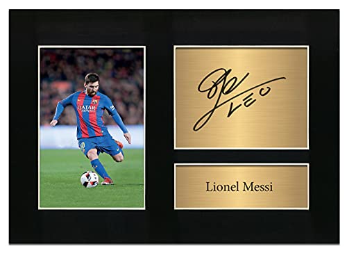 Signiertes Autogramm von Lionel Messi, Barcelona, Reproduktion, Druck, A4, Display Nr. 15 von Zulu Image