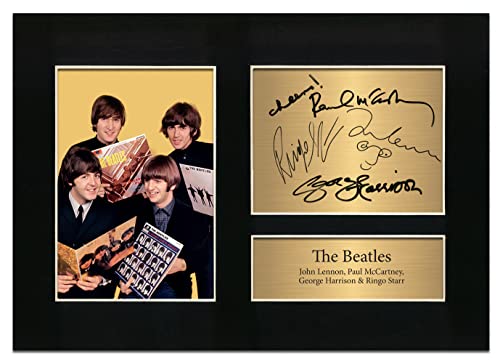 The Beatles John Lennon Ringo Starr Paul McCartney George Harrison Signiertes Memorabilia A4 Foto Reproduktion Druck Bild Display Nr. 104 von Zulu Image