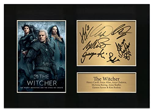 The Witcher Cast Autogramm Henry Cavill, signiert, A4, Foto, Andenken, Reproduktion Nr. 89 von Zulu Image