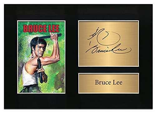 Zulu Image Bruce Lee Enter The Dragon signiertes Autogramm, A4, Foto-Reproduktionsdruck, Nr. 12, Schwarz von Zulu Image