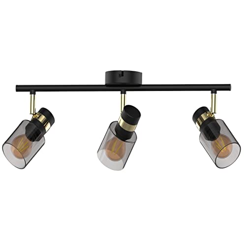 Zumaline ASTI Deckenstrahlerleiste, Mattschwarz, Gold, 3x E14 von Zumaline Lighting