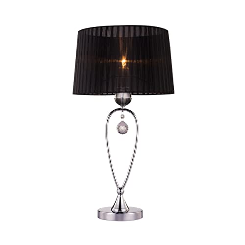 Zumaline BELLO Kristall-Tischlampe mit rundem konischem Schirm, Schwarz, 1x E27 von Zumaline Lighting