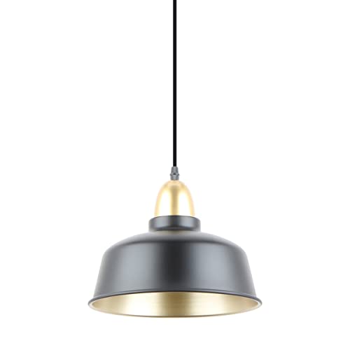 Zumaline MENSA Dome Pendel-Deckenleuchte, Mattschwarz, Gold, 1x E27 von Zumaline Lighting