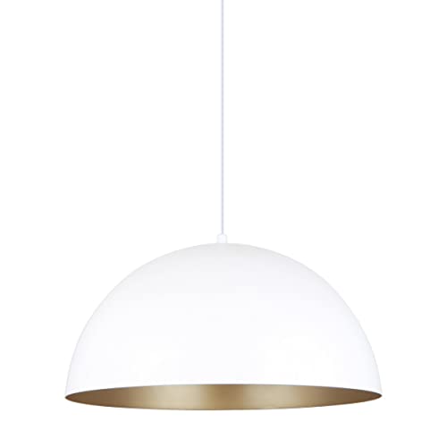 Zumaline VELA Dome Pendelleuchte, Weiß matt, Gold, 1x E27 von Zumaline Lighting