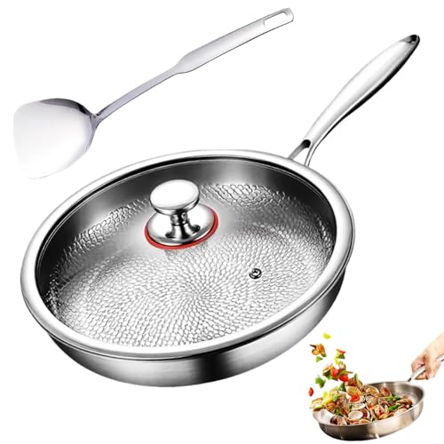 Zumylea Titanium Pfanne, Kovali Titanium Bratpfanne with Lid and Spatula, Kovali Frying Pan, Durable, Scratch-Resistant, for All Hobs (With Cover, L（11.02in / 28cm）) von Zumylea