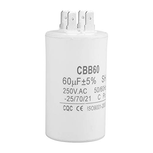 Kondensator,Run Capacitor CBB60 zylinderförmiger Betriebskondensator AC 250V 60uF 50 / 60HZ für Motorpumpe,250V 60uf Waschmaschine Motor Wasserpumpe Kondensator,≥5000MΩ Kondensator starten von Zunate