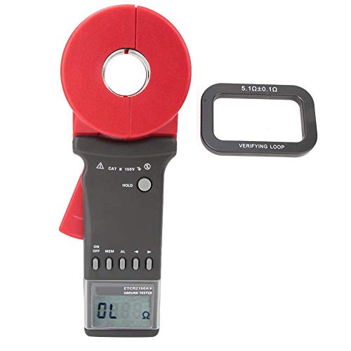 Clamp Resistance Meter,Digitale Erdungsmesszange Erdungswiderstandsmesser Digitales Widerstandsmessgerät Digital widerstand Meter Widerstand Tester 1-199Ω,0,01-200 Ω,viel Zubehör von Zunate