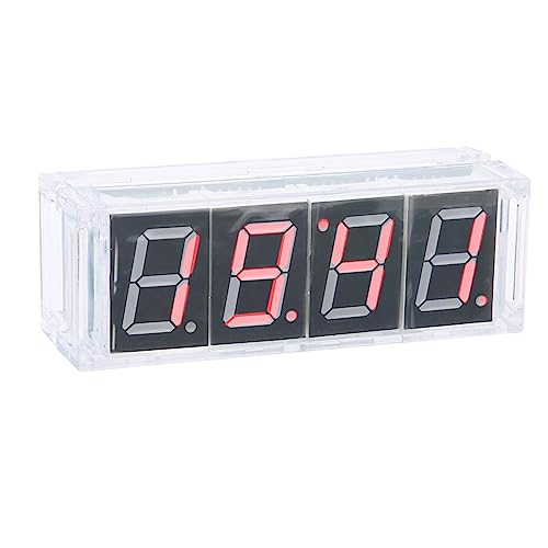 Digitales LED Uhren Set, Automatische Anzeige von Zeit/Temperatur, Einfache Installation, 4 stelliges LED Display, Alarm und Timer Funktion (Rot) von Zunate