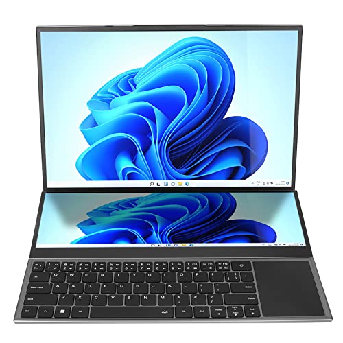 Doppelbildschirm Laptop, 16 Zoll HD Laptop mit 14 Zoll Touchscreen, für Core CPU, 1920 X 1200, 16 G DDR4 128 G SSD, 13600 mAh Akku, für Windows von Zunate