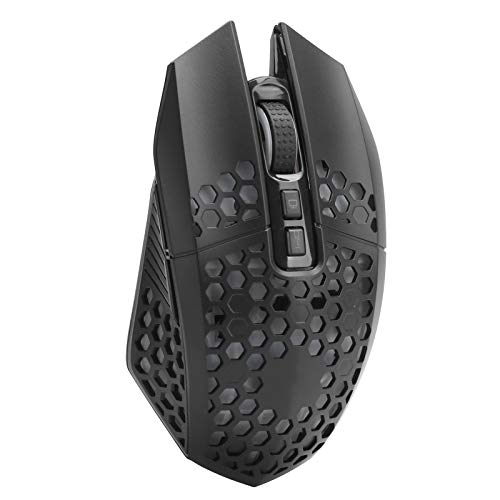 Drahtlose Maus, 7 Tasten, 2,4 GHz, 3 Gänge, Einstellbare Kabellose, Stumme Spielemäuse Ergonomische Business Office Student Luminous Hollow Mouse, mit USB-Empfänger, für Desktop-Notebooks(schwarz) von Zunate