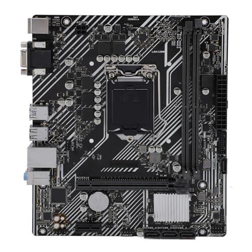 H510M F Computer Motherboard, 2 DDR4 DIMM 64GB M ATX PCI E 4.0 Desktop Motherboard Für LGA 1200, Für Core 10. 11. Gen, 1x PCIE X16, 4X SATA III, VGA, USB 2.0 von Zunate