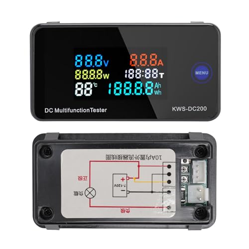 KWS DC200 10 A Voltmeter Amperemeter, DC 8 Bis 120 V 0 Bis 10 A Farb LCD Bildschirm DC Digital Voltmeter Amperemeter, LCD Voltmeter Amperemeter mit 10 A Stromshunt von Zunate