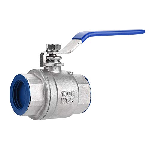 Kugelhahn,304 Edelstahl Zweiteiliger Kugelhahn mit vollem Anschluss 3/4"NPT 1000 psi (WOG),Zweiteiliges Kugelventil mit geradem Gewinde DN20 3/4 Zoll Ball Valve,30mm Lochdurchmesser,-20~200℃ von Zunate