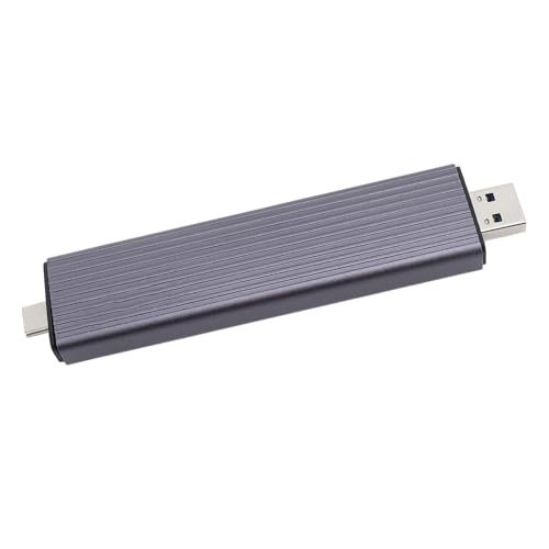 M.2 NVMe SSD Gehäuse, Externes Solid State Laufwerkgehäuse mit USB 3.2 Gen 2 Typ C Dual Ports, Unterstützt M- und B M Tasten, für 2230 2242 2260 2280 (dunkelgrau) von Zunate