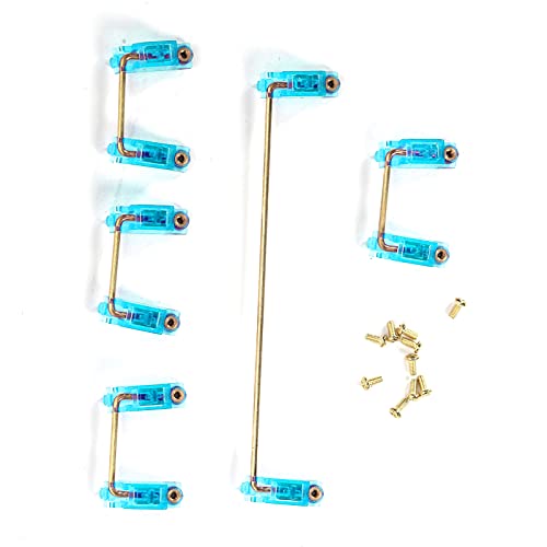 Mechanischer Tastaturstabilisator mit Vergoldeten Schrauben PCB Einschraubstabilisatoren 2U 6,25U Tastenkappenstabilisatoren Zubehör für Heimwerker 61/64/87 (Transparentes Blau) von Zunate