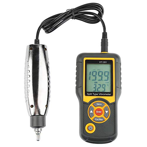 Schwingungsmessgerät,HT-1201 Vibration Meter Digitaler Präzisions-Split-Typ-Vibrationsmessgerät Analyzer Digital Split Vibrometer Tester für Beschleunigungssensoren usw,0,1~199,9 m / s2 Spitze von Zunate